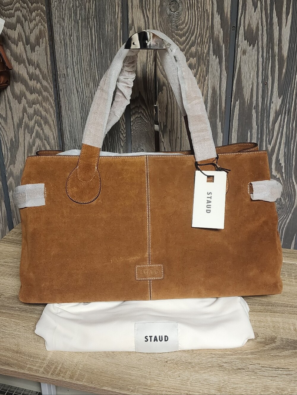 NWT STAUD Piper East-West Suede Tote Bag